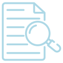 Ícone de lupa sobre um relatório