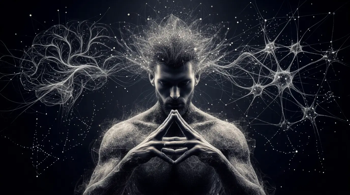 Um homem praticando Mindfulness